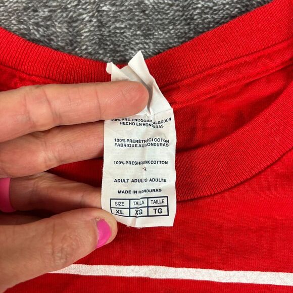 Vtg Delta Pro Weight I Bleed Bulldog Red Fresno State Men's XL Red T-Shirt - Picture 3 of 10